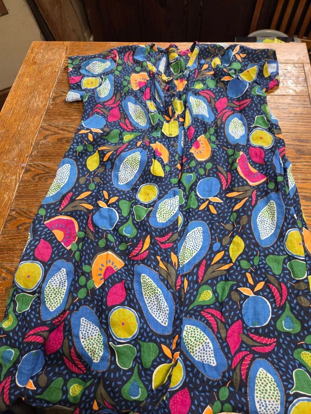 Gudrun Sjoden fruit linen dress sz Large